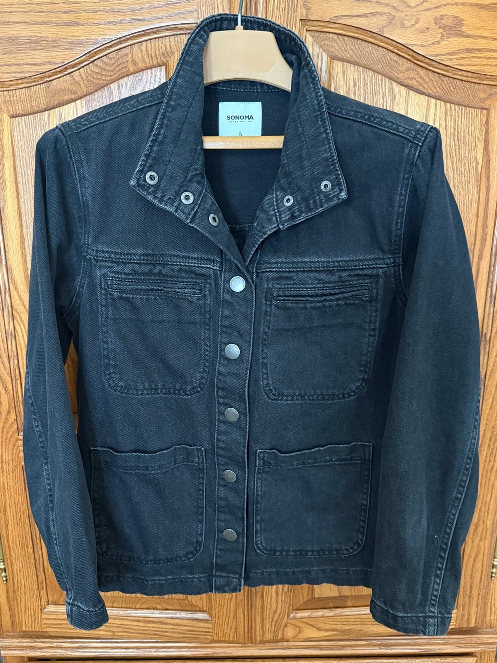 Women’s Washed Black Denim Barn Jacket